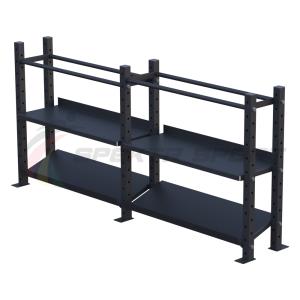 Купить Модульный стеллаж для гантелей, гирь и медболов 2580х430х1200 (2 секции) в Иркутске 
