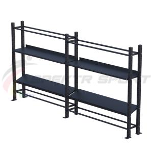 Купить Модульный стеллаж для гантелей, гирь и медболов 3780х430х1950 (2 секции) в Иркутске 
