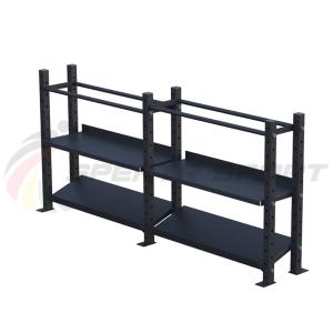 Купить Модульный стеллаж для гантелей, гирь и медболов 3780х430х1200 (2 секции) в Иркутске 