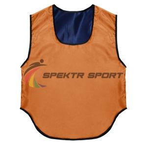 Купить Манишка футбольная двусторонняя Spektr Sport оранжево-синяя, р. 36-40 в Иркутске 